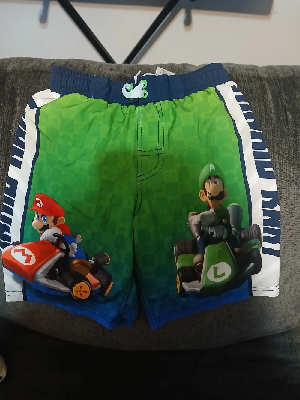 Nintendo Boys Green Mario & Luigi Kart Swim Trunks